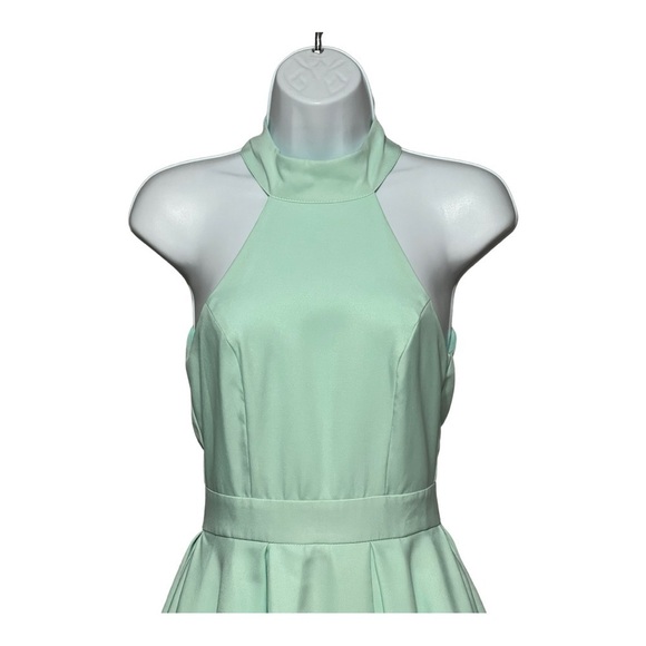 Lulus Bring on the Sunshine Halter Dress Romantic Coquette Rehearsal Mini - Picture 5 of 9